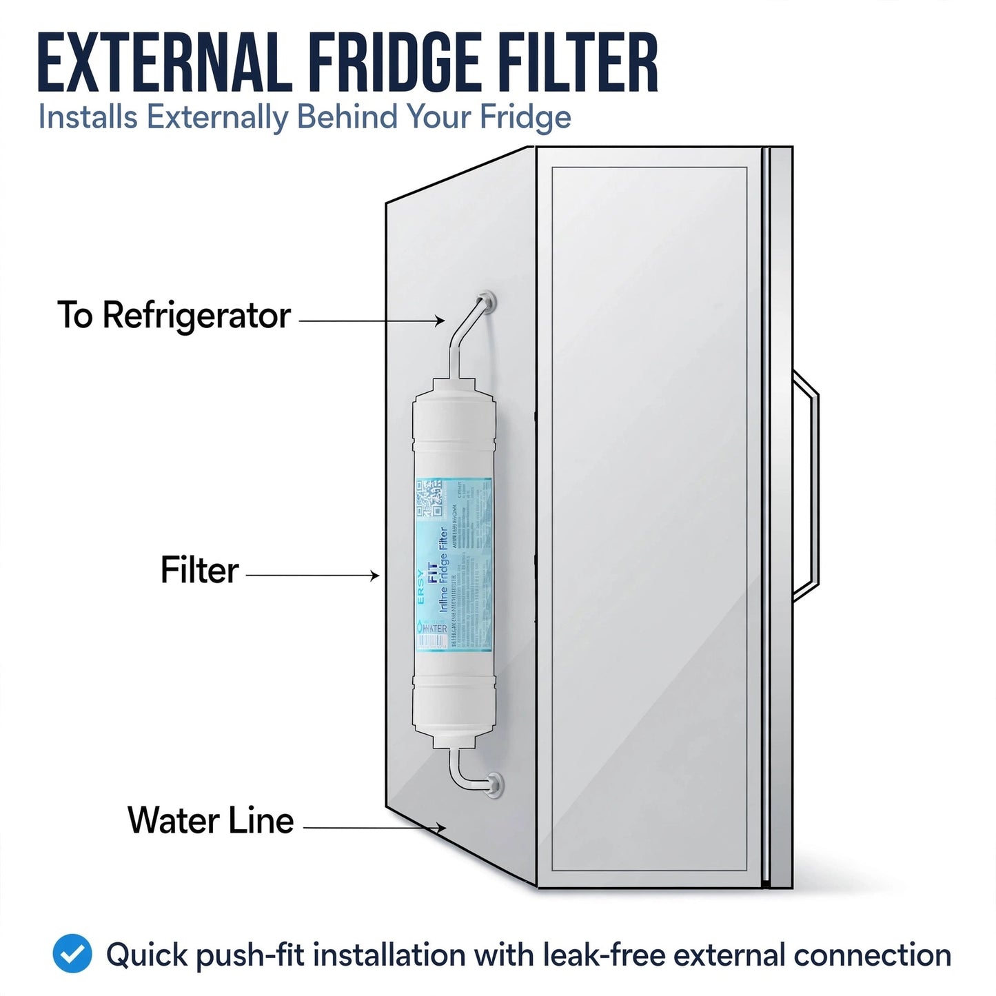 SUPERPURE Easy-Fit Generic External Fridge Filter (2 Pack)