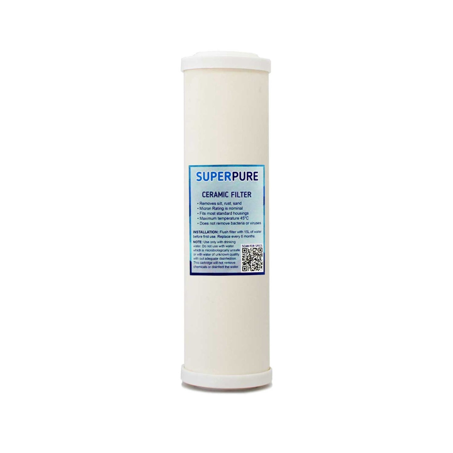 SUPERPURE 10inch Ceramic Filter - Double Open Ended