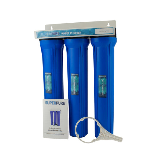 SUPERPURE 3-Stage Whole House Filter (Slimline) on Wall Bracket