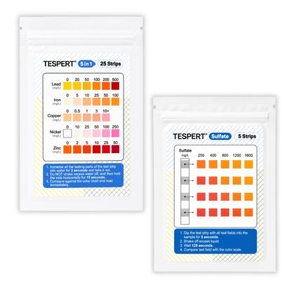 TESPERT 19-Parameter Water Test Kit — 102-Piece Set (100 Strips + 2 Bacteria Tests)