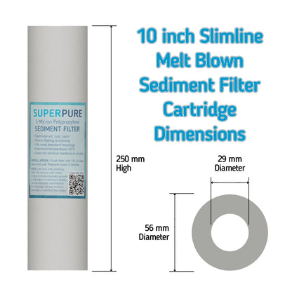 SUPERPURE 10 inch Melt Blown Sediment Filter - 20 Micron