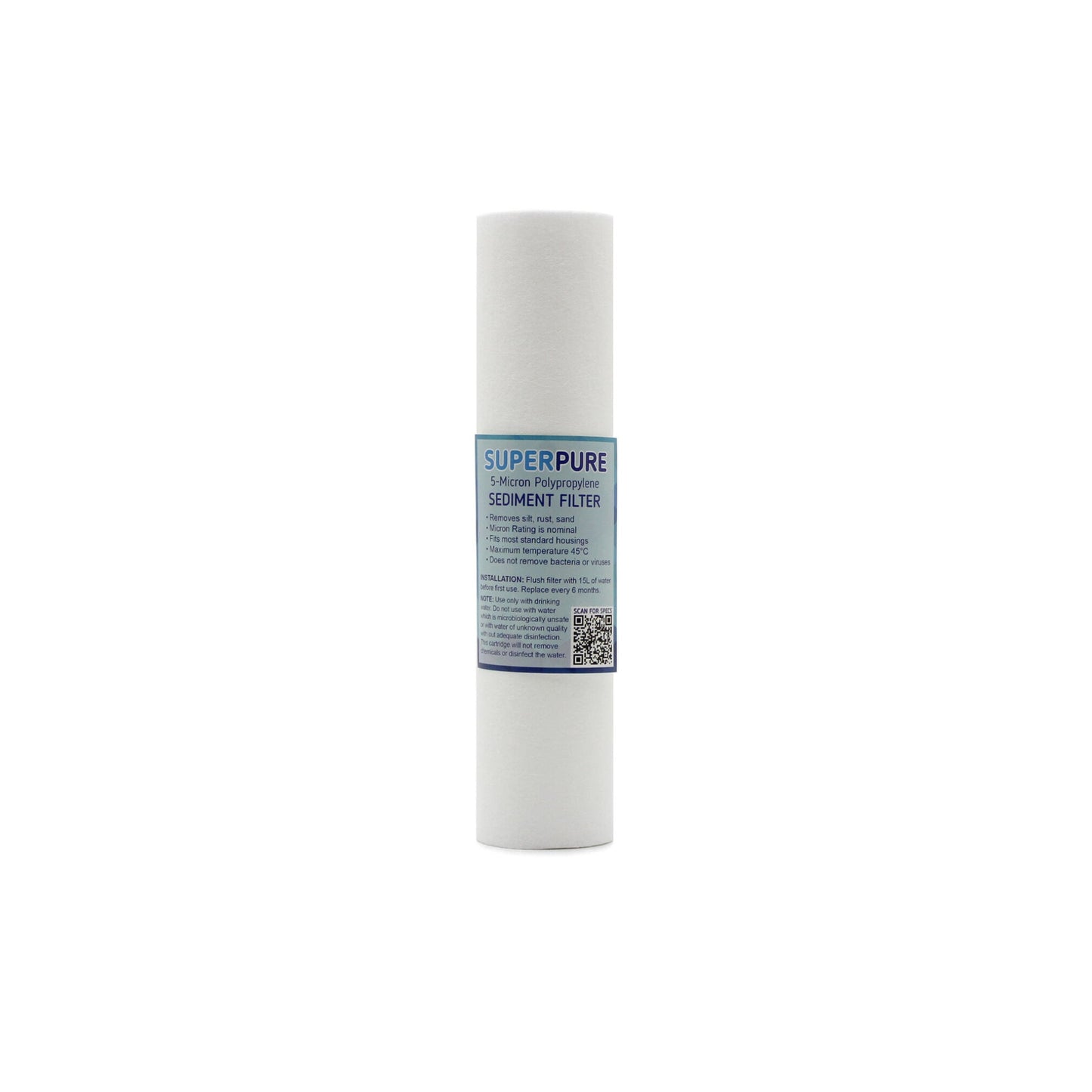 SUPERPURE 10 inch Melt Blown Sediment Filter - 5 Micron