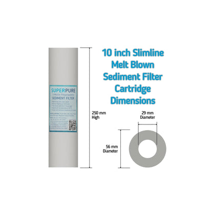 MBS10M5X3 - SUPERPURE 10 inch Melt Blown Sediment Filter - 5 Micron (3 Pack)