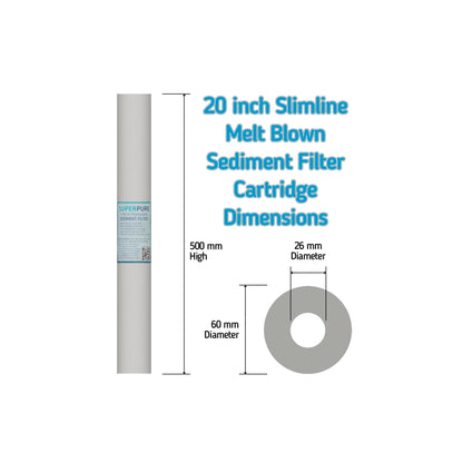 SUPERPURE 20 inch Melt Blown Sediment Filter - 1 Micron