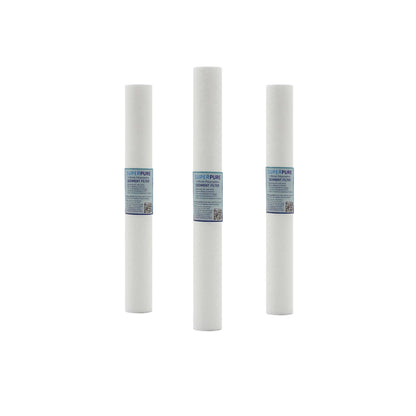 SUPERPURE 20 inch Melt Blown Sediment Filter - 5 Micron (3 Pack)