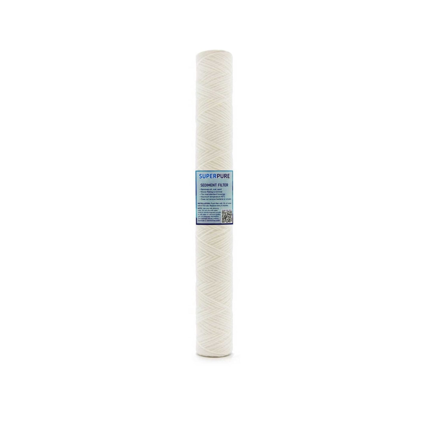 SUPERPURE 20 inch String Wound Sediment Water Filter Replacement Cartridge - 1 Micron