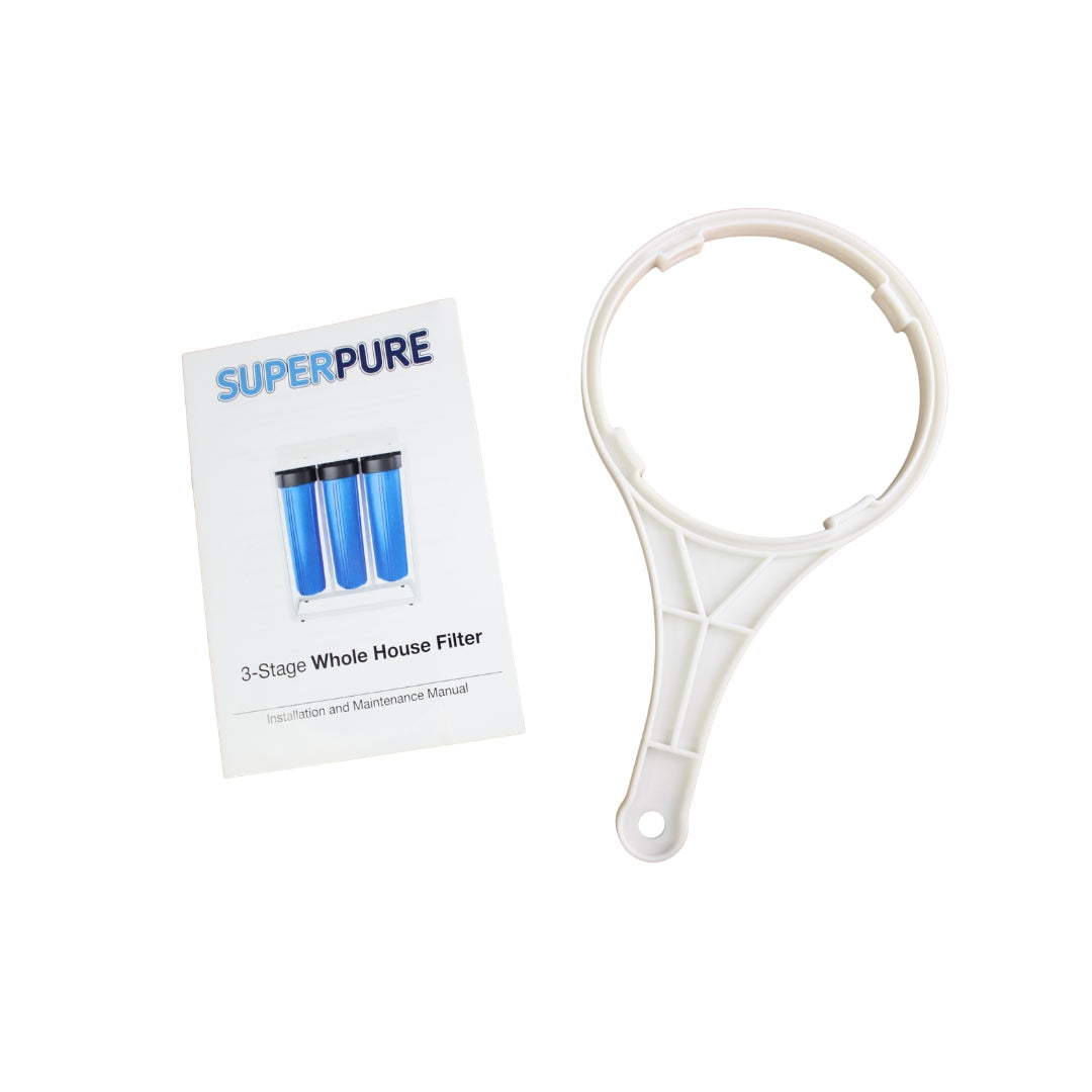 SUPERPURE 3-Stage Whole House Water Filtration System on Stand Grey
