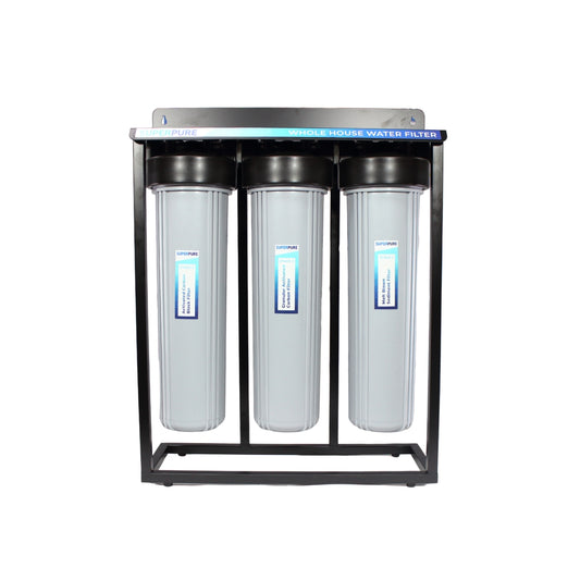 SUPERPURE 3-Stage Whole House Water Filtration System on Stand Grey