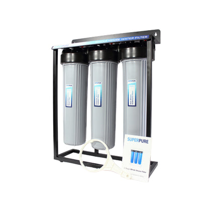 SUPERPURE 3-Stage Whole House Water Filtration System on Stand Grey