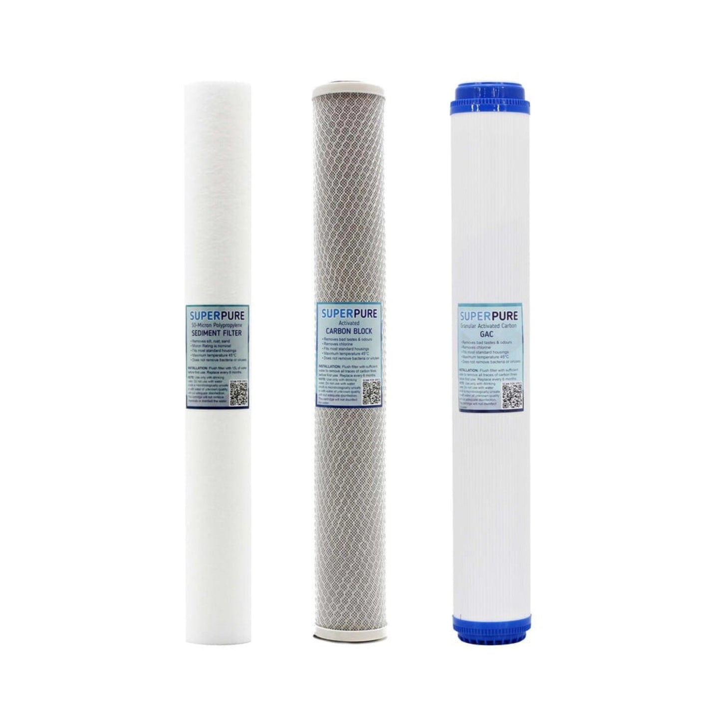 SUPERPURE 3-Stage Whole House Filter (Slimline) on Wall Bracket