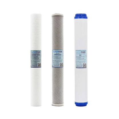 SUPERPURE 3-Stage Whole House Filter (Slimline) on Wall Bracket