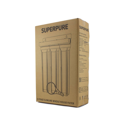 SUPERPURE 3-Stage Whole House Filter (Slimline) on Wall Bracket