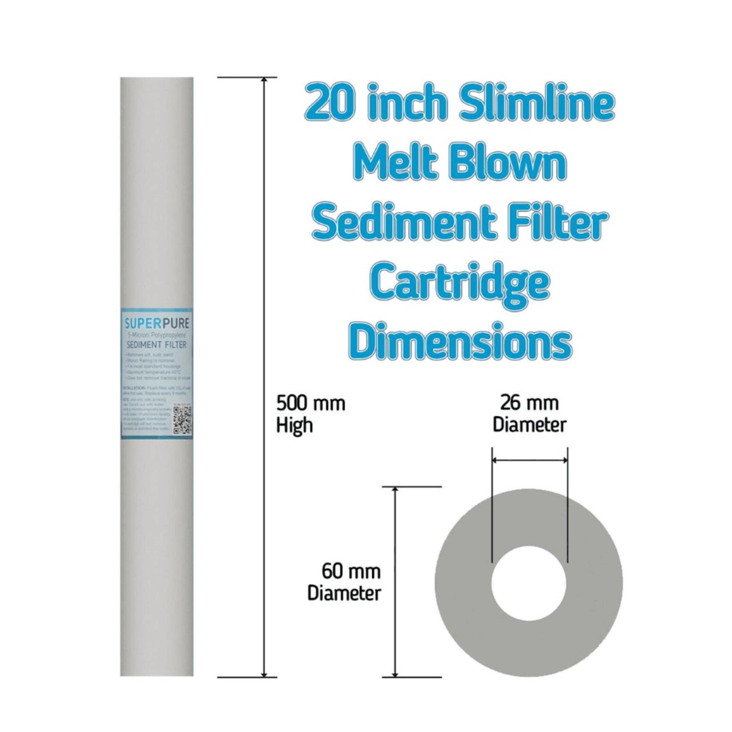SUPERPURE 3-Stage Whole House Filter (Slimline) on Wall Bracket