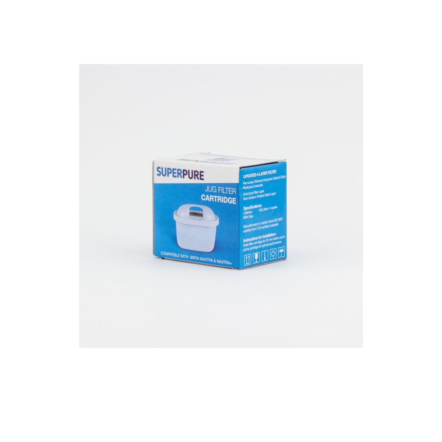 SUPERPURE 3.5L Water Filter Jug Replacement Pack of 3 Brita Maxtra and Maxtra+ Compatible