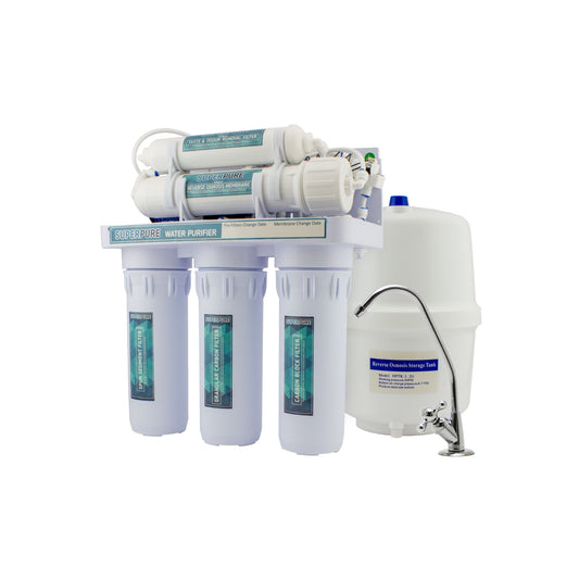 SUPERPURE 50GPD Reverse Osmosis Filtration System - With Booster Pump