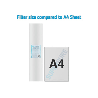 SUPERPURE 3-Stage Big Blue Whole House Water Filter System with 4 Pin UV Steriliser 55W 45L/Min with 1 inch Ports