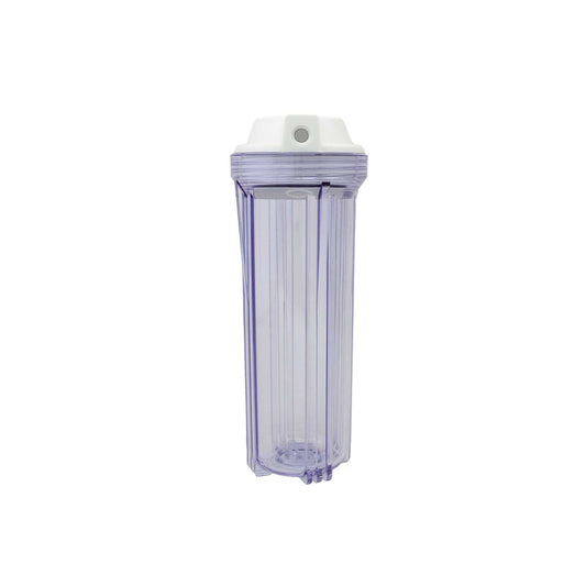 SUPERPURE Clear 10 inch Housing with 1/2 inch ports