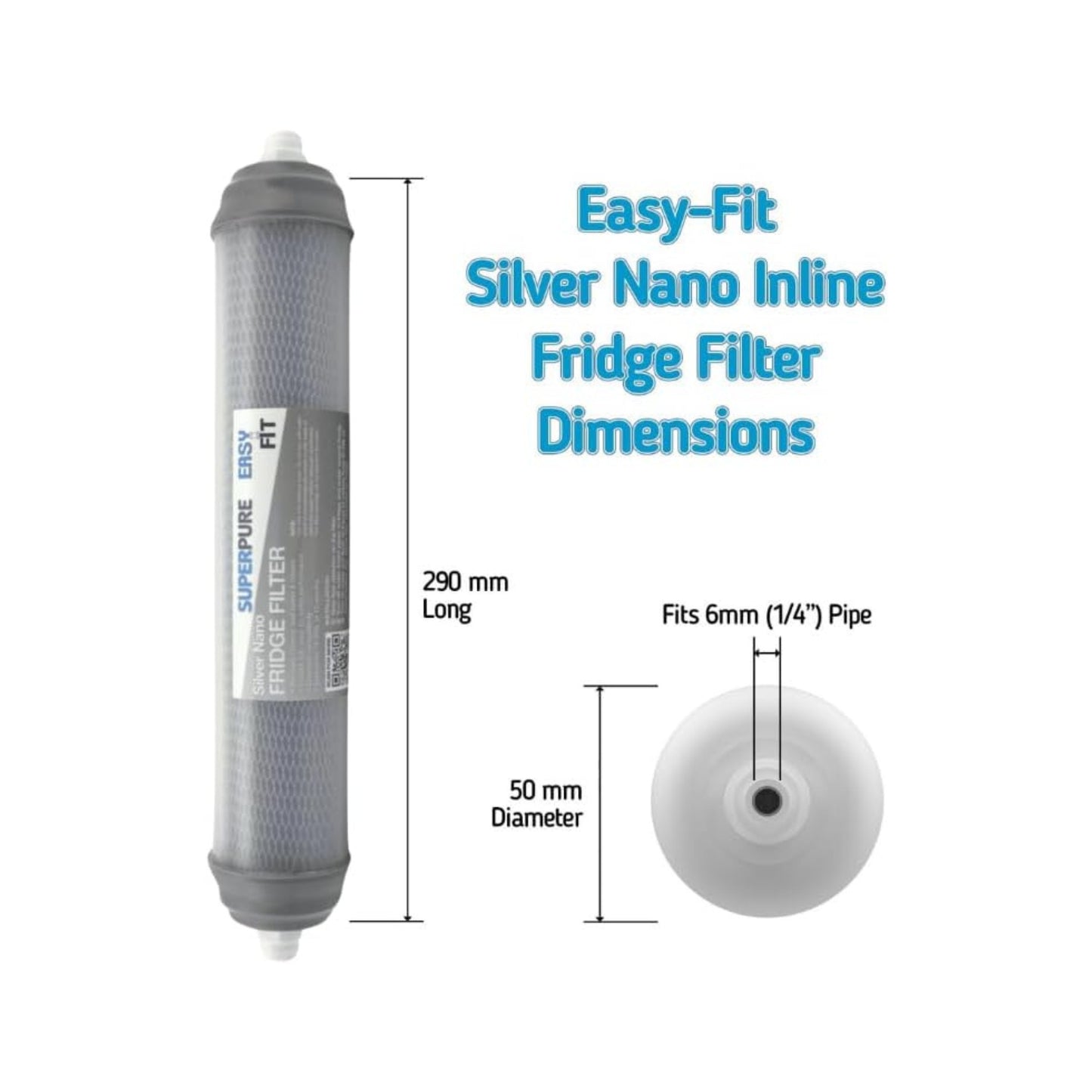 SUPERPURE Easy-Fit Silver Nano Fridge Filter