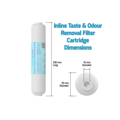 SUPERPURE Inline Taste & Odour Water Filter Replacement Cartridge