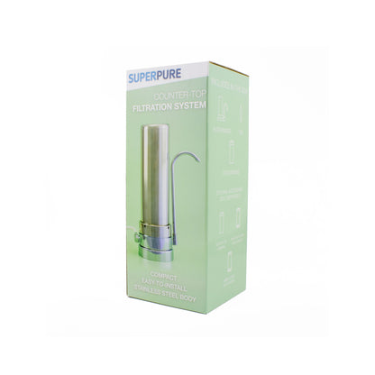 SUPERPURE Stainless Steel Counter-Top Unit with Carbon Block Filter