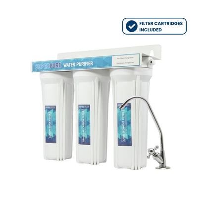 SUPERPURE 3-Stage Under Counter Unit with Granular Activated Carbon & Carbon Block