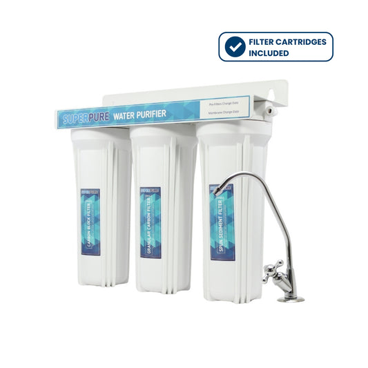 SUPERPURE 3-Stage Under Counter Unit with Granular Activated Carbon & Carbon Block