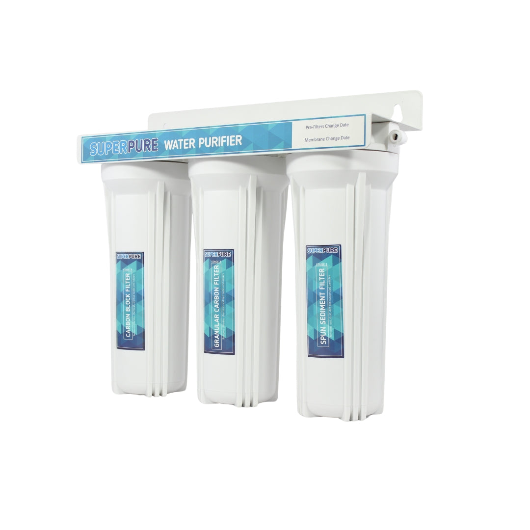SUPERPURE 3-Stage Under Counter Unit with Granular Activated Carbon & Carbon Block