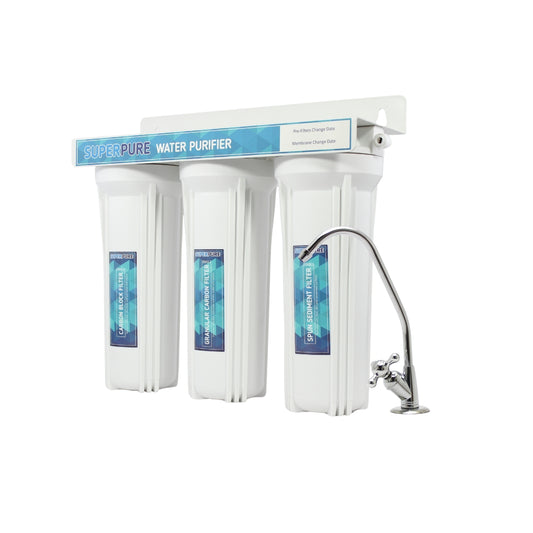 SUPERPURE 3-Stage Under Counter Unit with Granular Activated Carbon & Carbon Block