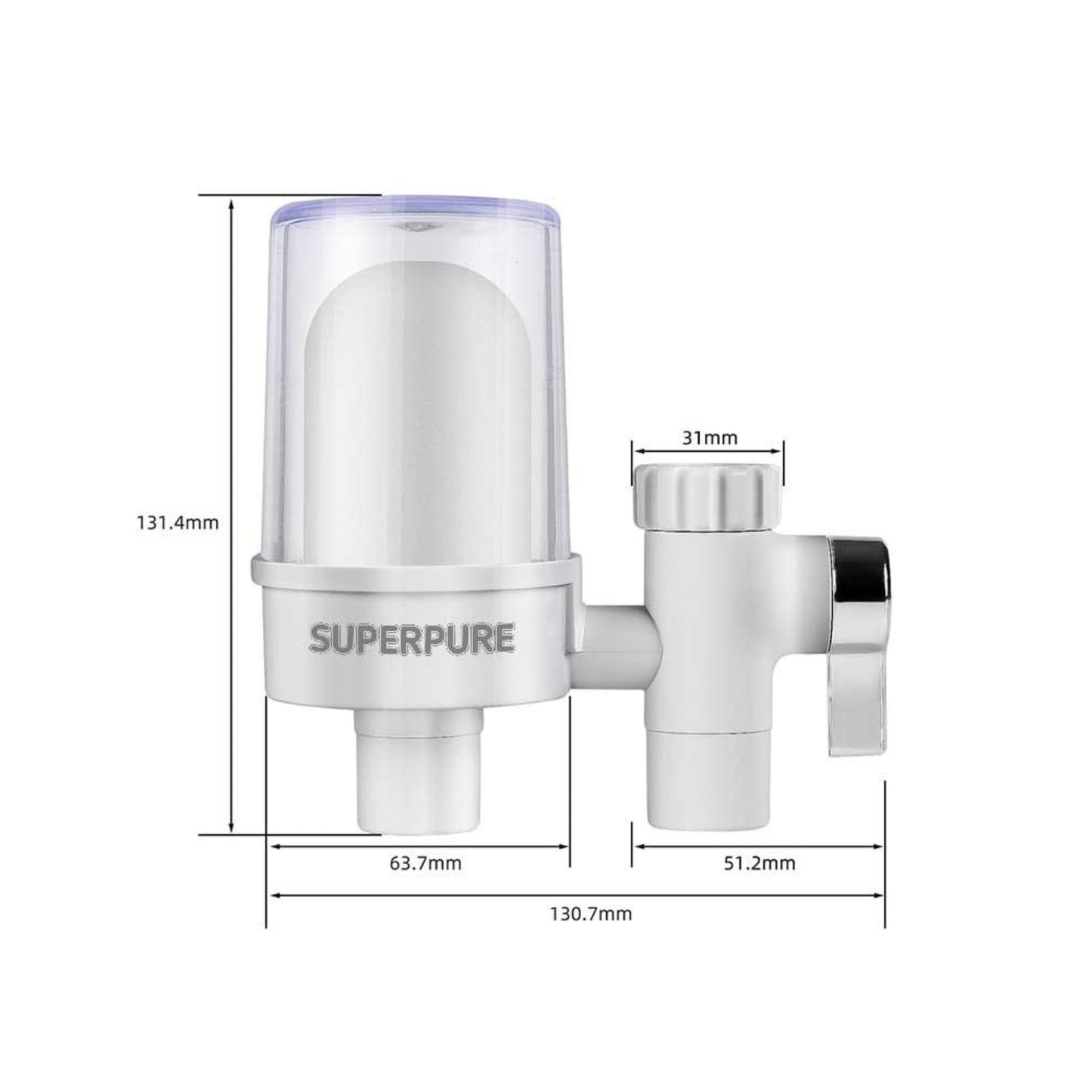 SUPERPURE Basics White Tap-Mounted Filter