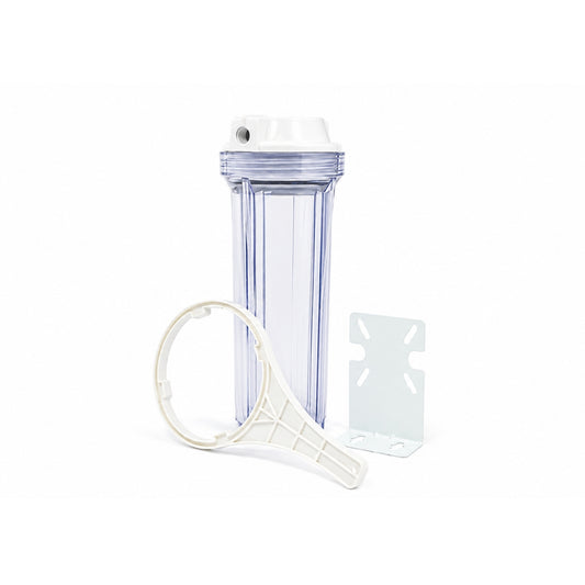 SUPERPURE Clear 10 inch Housing with 1/4 inch ports