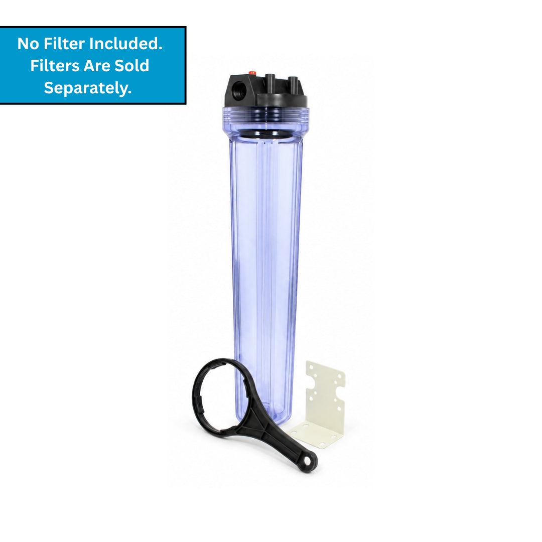 SUPERPURE Clear 20 inch Housing with 3/4 inch Ports