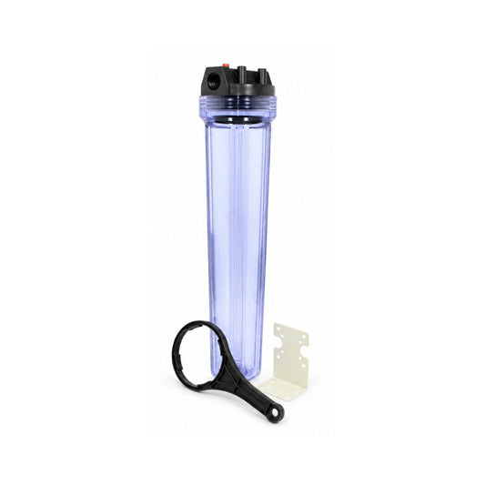 SUPERPURE Clear 20 inch Housing with 3/4 inch Ports