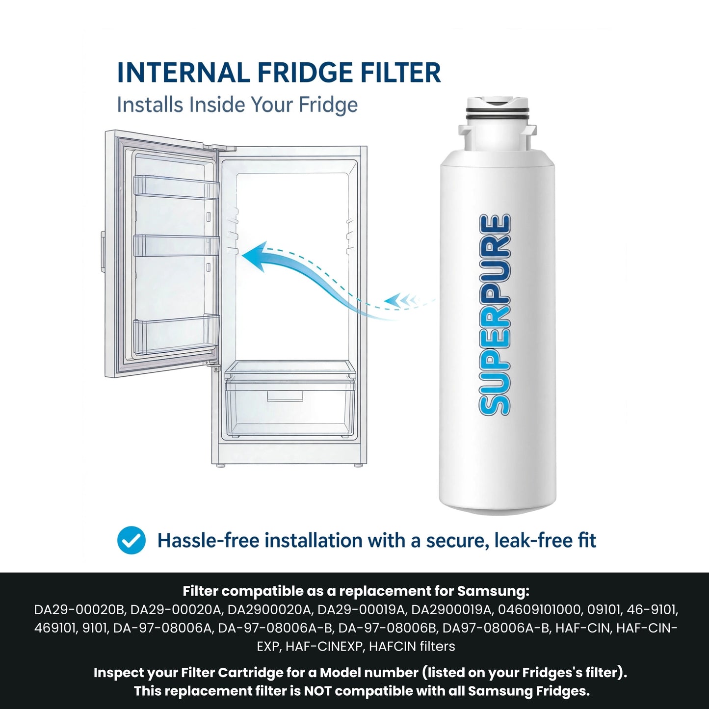 SUPERPURE Fridge Filter Compatible With Samsung DA29-00020B