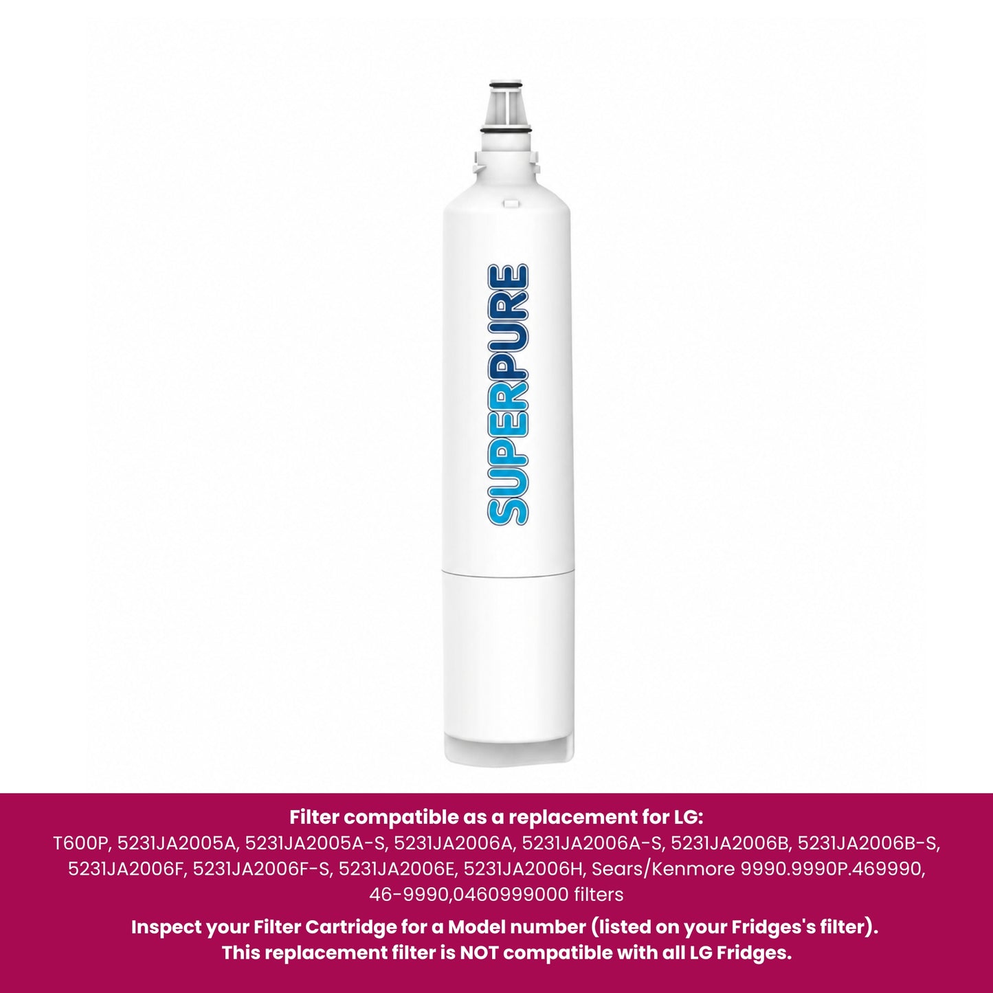 SUPERPURE Internal Fridge Filter Compatible With LG - LT600P