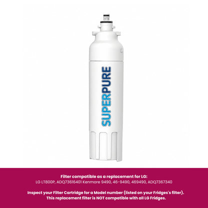 SUPERPURE Internal Fridge Filter Compatible With LG - LT800P