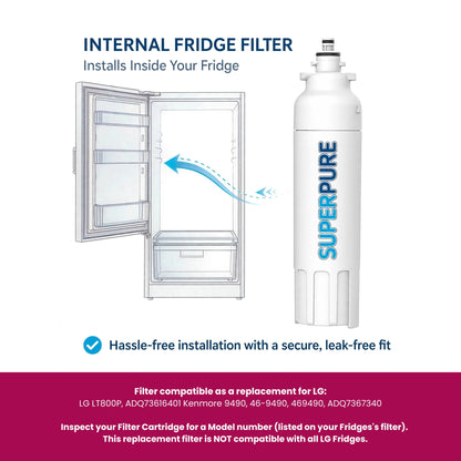 SUPERPURE Internal Fridge Filter Compatible With LG - LT800P