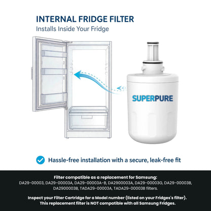 SUPERPURE Internal Fridge Filter Compatible With Samsung - DA29-00003G