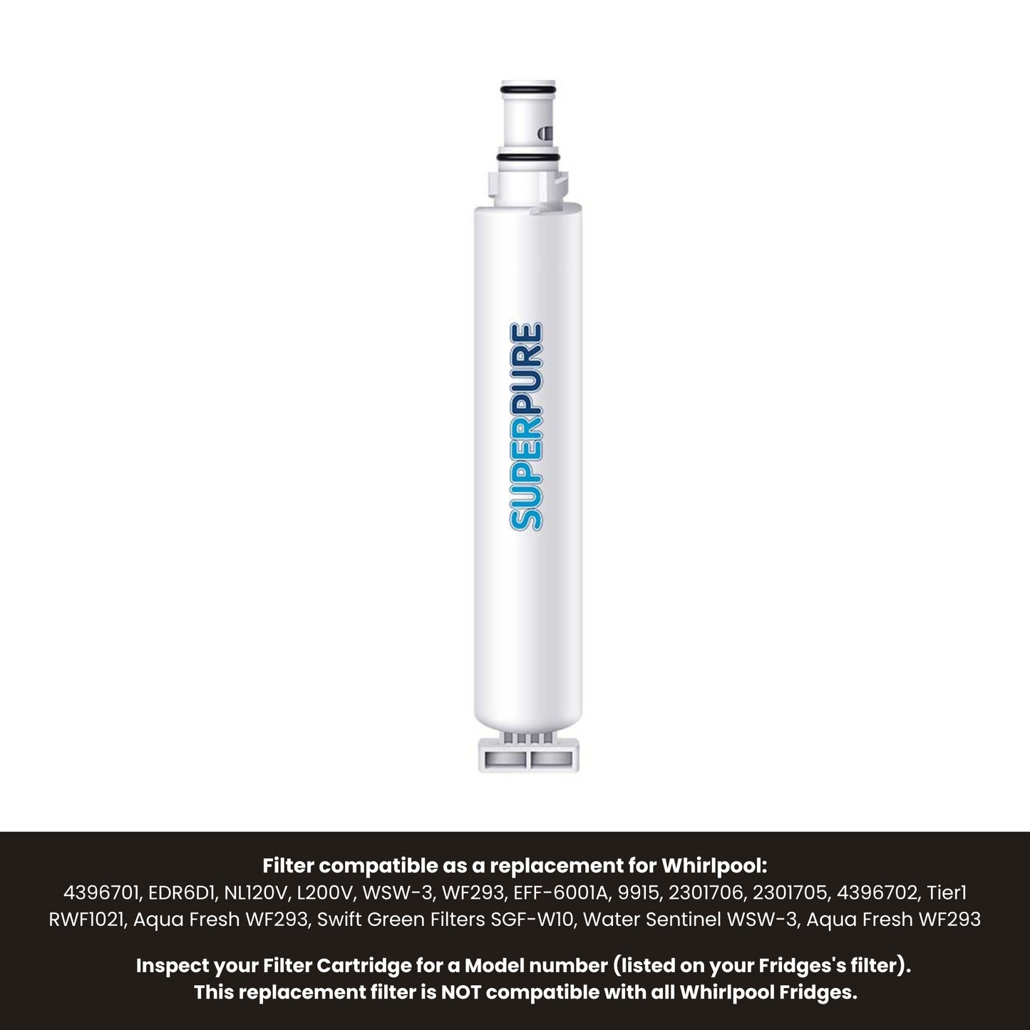 SUPERPURE Internal Fridge Filter Compatible With Whirlpool-4396701