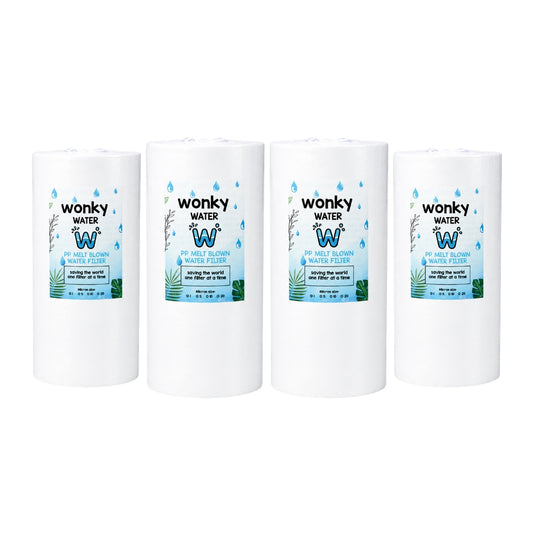 Wonky Water Filter – 10 inch Big Blue Sediment Replacement Filter (4 Pack) | Budget Pre-Filter for Dirty, Rusty or High Sediment Water