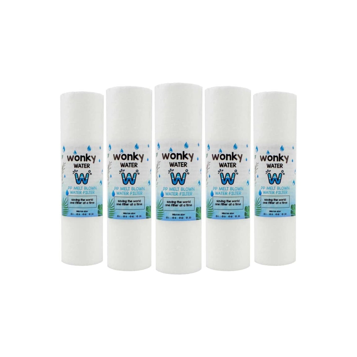 Wonky Water 10 inch Slimline Sediment Replacement Water Filter Cartridge 5 Micron (5 Pack)