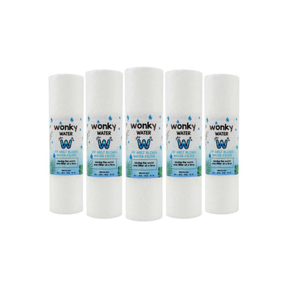 Wonky Water 10 inch Slimline Sediment Replacement Water Filter Cartridge 5 Micron (5 Pack)