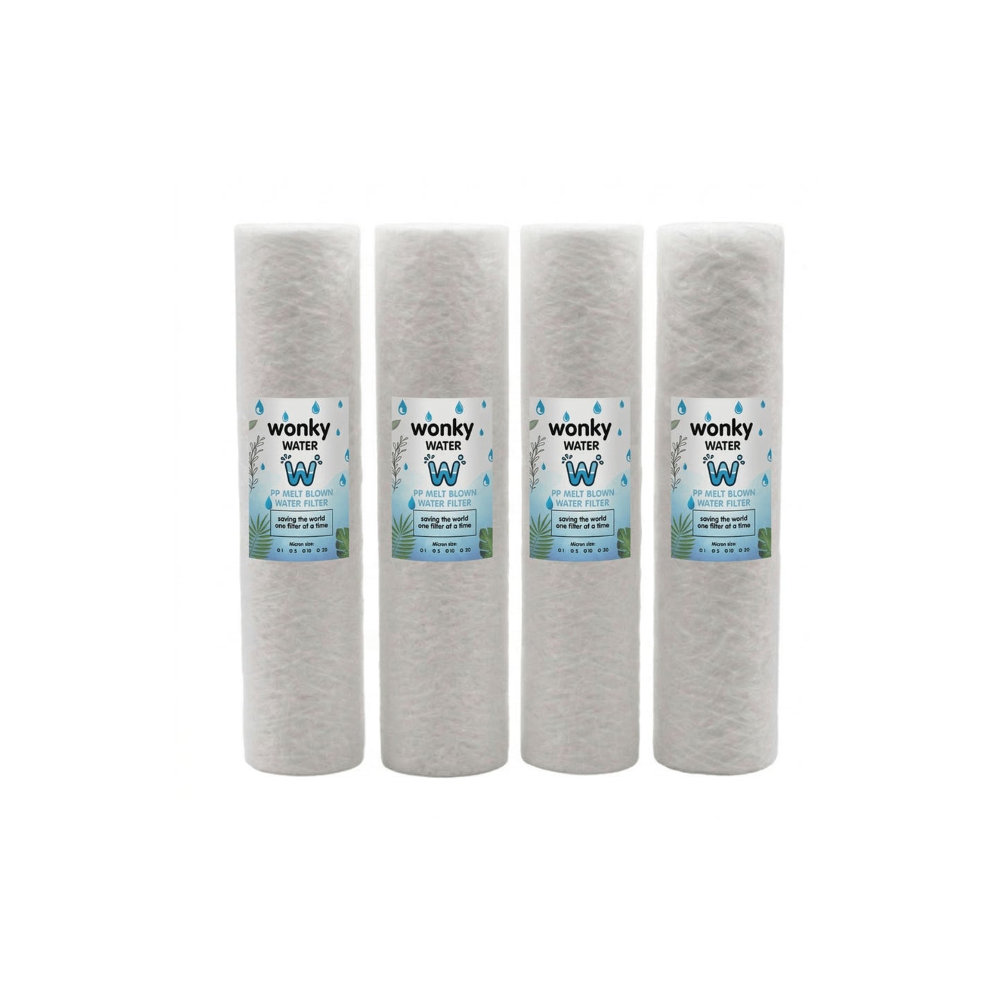 Wonky Water Filter – 20 inch Big Blue Sediment Replacement Filter (4 Pack) | Budget Pre-Filter for Dirty, Rusty or High Sediment Water