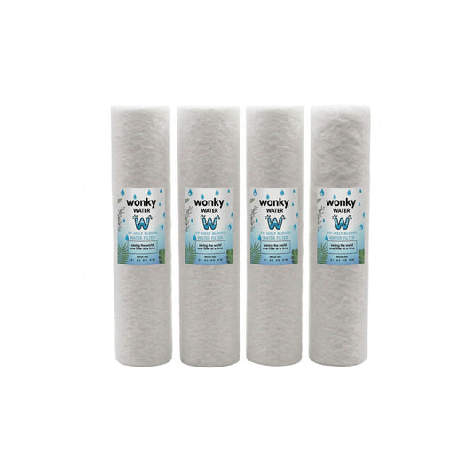 Wonky Water Filter – 20 inch Big Blue Sediment Replacement Filter (4 Pack) | Budget Pre-Filter for Dirty, Rusty or High Sediment Water